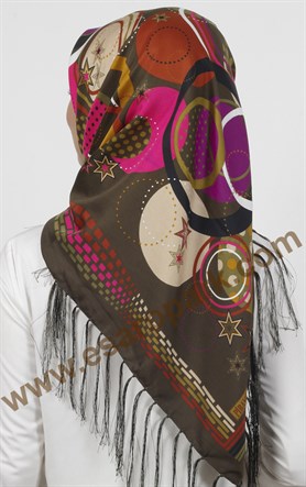 Piramit Püsküllü Eşarp 111-0024-06