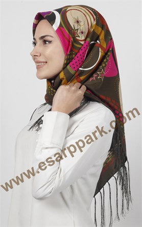 Piramit Püsküllü Eşarp 111-0024-06