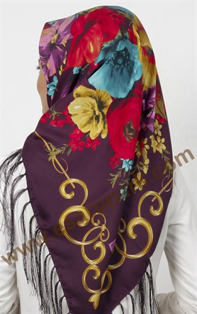 Piramit Püsküllü Eşarp 111-0024-10