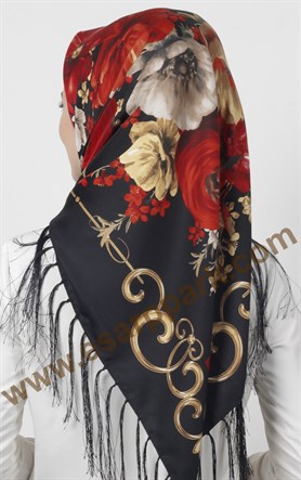 Piramit Püsküllü Eşarp 111-0024-11