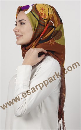 Piramit Püsküllü Eşarp 111-0024-15