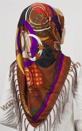 Piramit Püsküllü Eşarp 111-0024-15