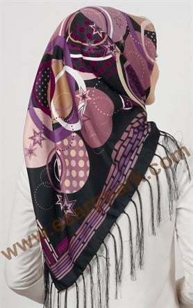 Piramit Püsküllü Eşarp 111-0024-16