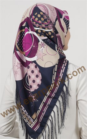 Piramit Püsküllü Eşarp 111-0024-17