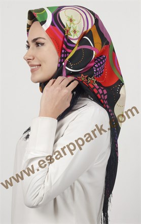 Piramit Püsküllü Eşarp 111-0024-21