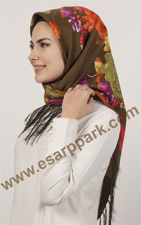 Piramit Püsküllü Eşarp 111-0025-04