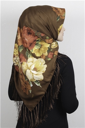 Piramit Püsküllü Eşarp 111-0072 Bakır