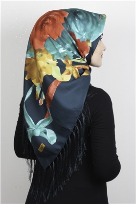 Piramit Püsküllü Eşarp 111-0076 Yeşil