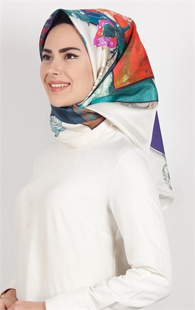 Piramit Tafta Dijital Eşarp 1921-5