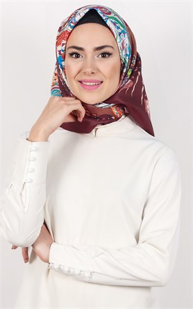 Piramit Tafta Dijital Eşarp 1927-6