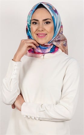 Piramit Tafta Dijital Eşarp 1929-7