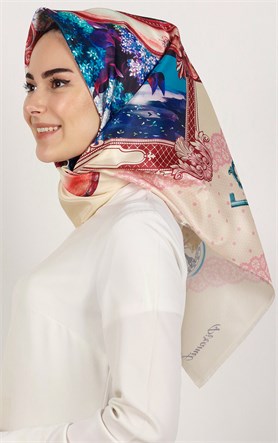 Piramit Tafta Dijital Eşarp 1934-4