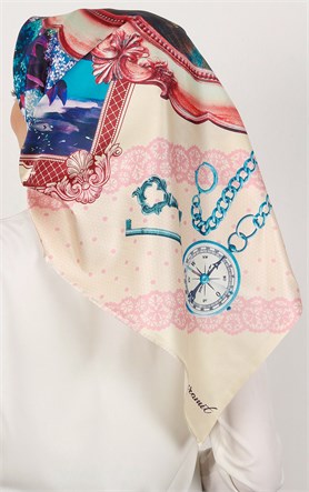 Piramit Tafta Dijital Eşarp 1934-4