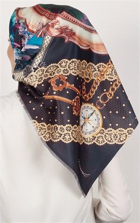 Piramit Tafta Dijital Eşarp 1934-8