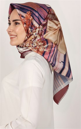 Piramit Tafta Dijital Eşarp 1935-5