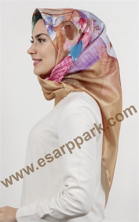 Piramit Tafta Dijital Eşarp 1943-4