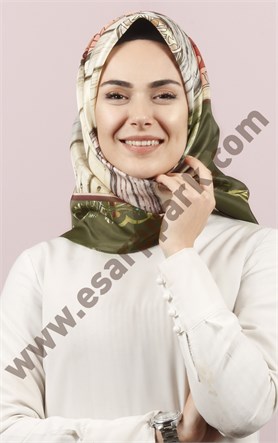 Piramit Tafta Dijital Eşarp 1946-35