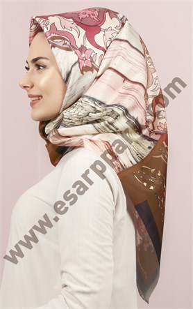 Piramit Tafta Dijital Eşarp 1946-36