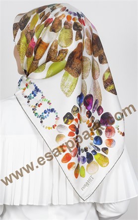 Piramit Twill İpek Eşarp 1841-4