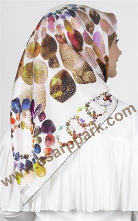 Piramit Twill İpek Eşarp 1841-4