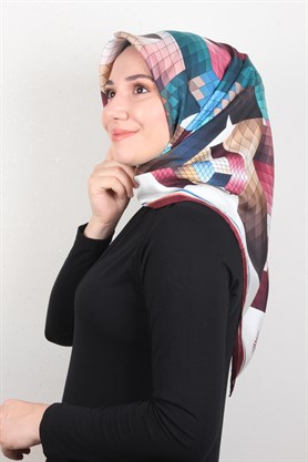 Piramit Twill İpek Eşarp 1842-3