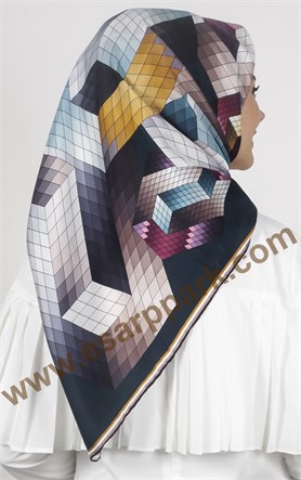 Piramit Twill İpek Eşarp 1842-5