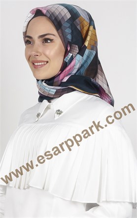 Piramit Twill İpek Eşarp 1842-5