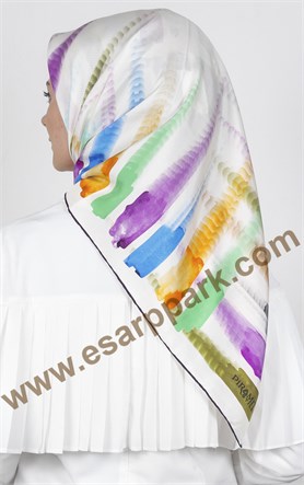 Piramit Twill İpek Eşarp 1848-4