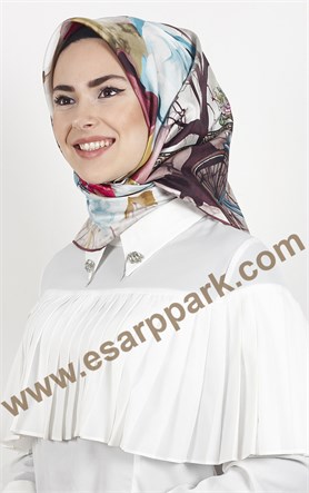 Piramit Twill İpek Eşarp 1850-3