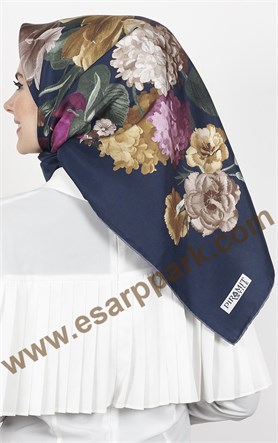 Piramit Twill İpek Eşarp 1851-10