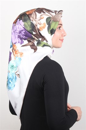 Piramit Twill İpek Eşarp 1851-6