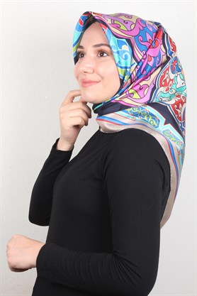 Piramit Twill İpek Eşarp 1852-5