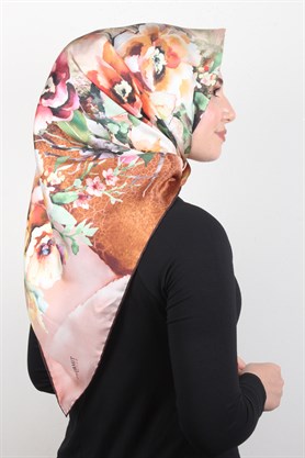 Piramit Twill İpek Eşarp 1853-7