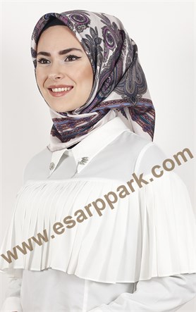 Piramit Twill İpek Eşarp 1854-3