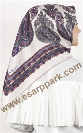 Piramit Twill İpek Eşarp 1854-3