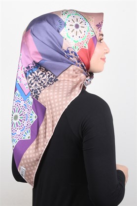 Piramit Twill İpek Eşarp 1865-5