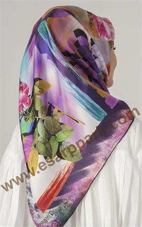 Piramit Twill İpek Eşarp 1881-5