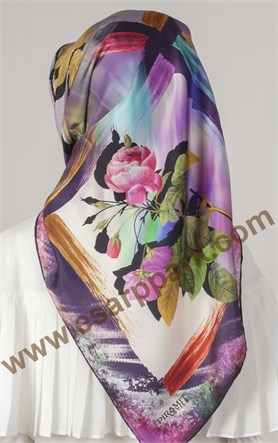 Piramit Twill İpek Eşarp 1881-5