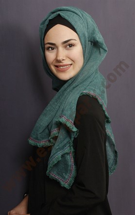 Şeritli Coton Şal  1248-7