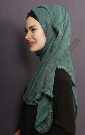 Şeritli Coton Şal  1248-7