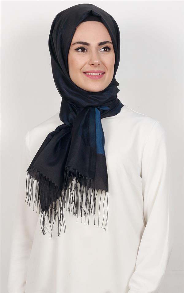 Prenses Tül Şal 2808-14 Lacivert