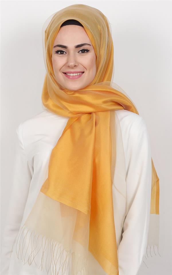 Prenses Tül Şal 2808-3 Bal Köpüğü