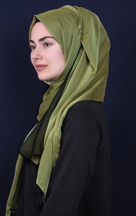 Püsküllü İki Renk Tesettür Şal 1220-6
