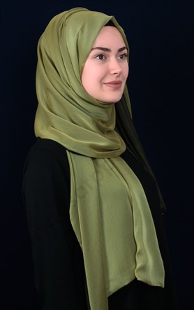 Püsküllü İki Renk Tesettür Şal 1220-6