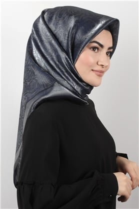 Rose Simli Eşarp 3200-9 Lacivert-Füme