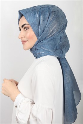 Rose Simli Şal 1275-1 Bebe Mavisi