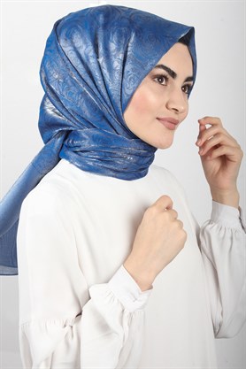 Rose Simli Şal 1275-7 Mavi