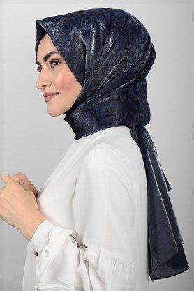 Rose Simli Şal 1385-40 Lacivert