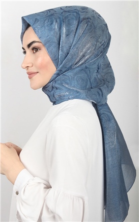 Rose Simli Şal 1385-44 Bebe Mavisi