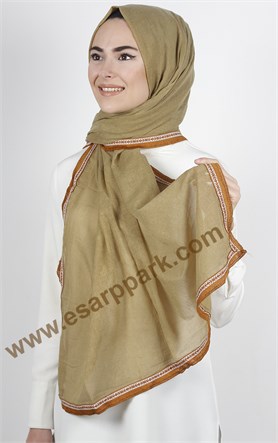 Şeritli Coton Şal 1249-13